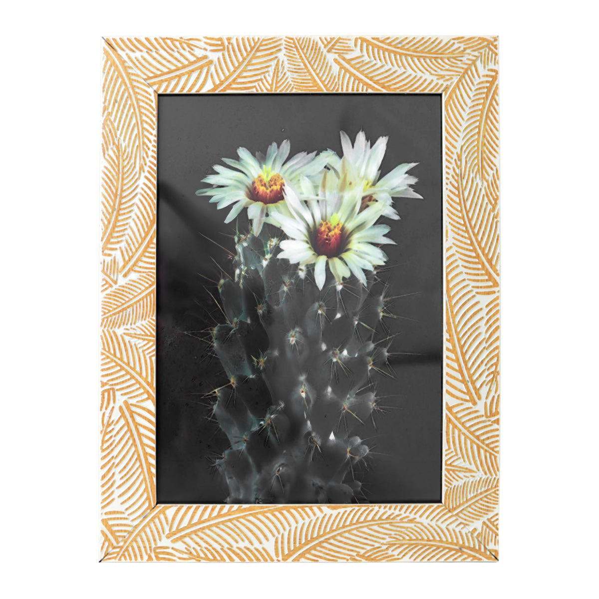 Portarretrato, Diseño Hojas, Color Moka, 12x17cm