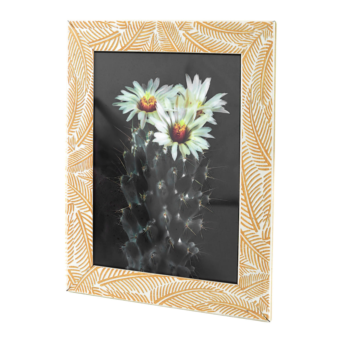 Portarretrato, Diseño Hojas, Color Moka, 12x17cm