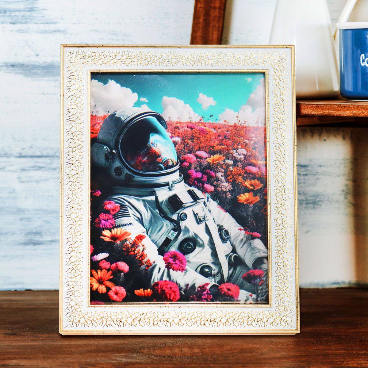 Portarretrato Craquelado Dorado, 12x17cm