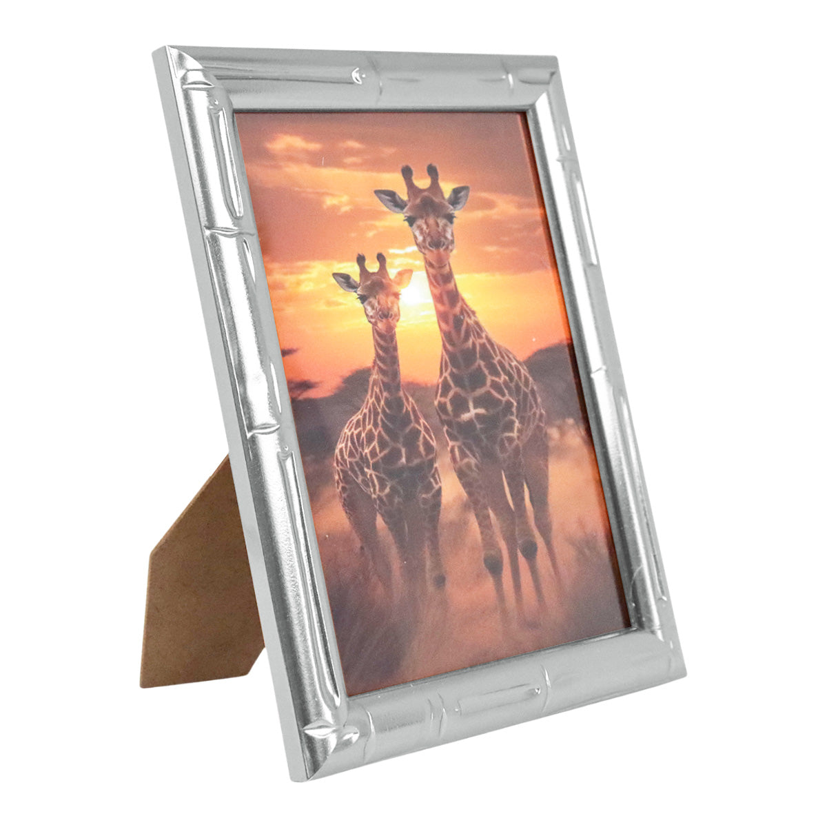 Portarretrato Jirafas, Color Plata, 12x17cm