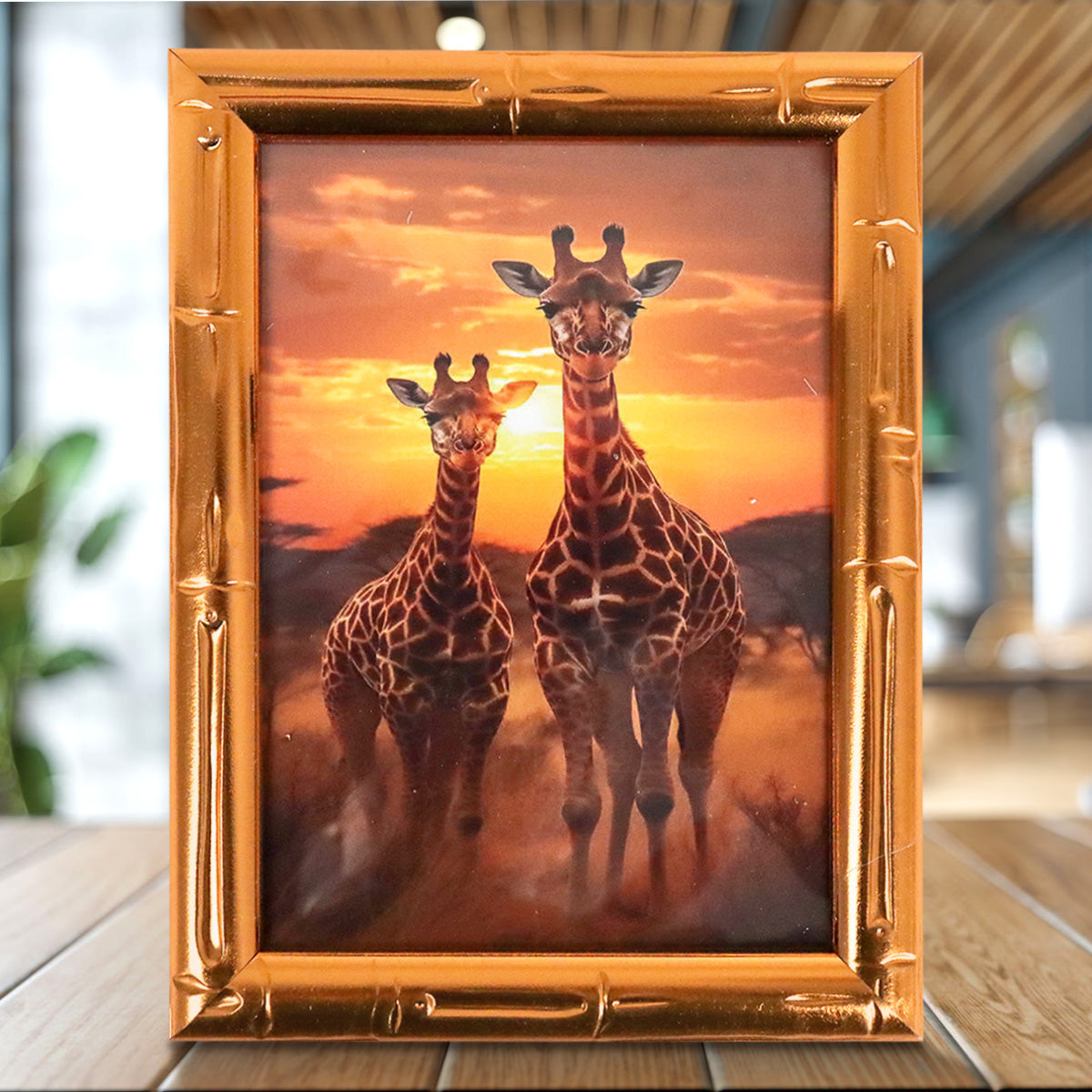 Portarretrato Jirafas, Color Cobre, 12x17cm