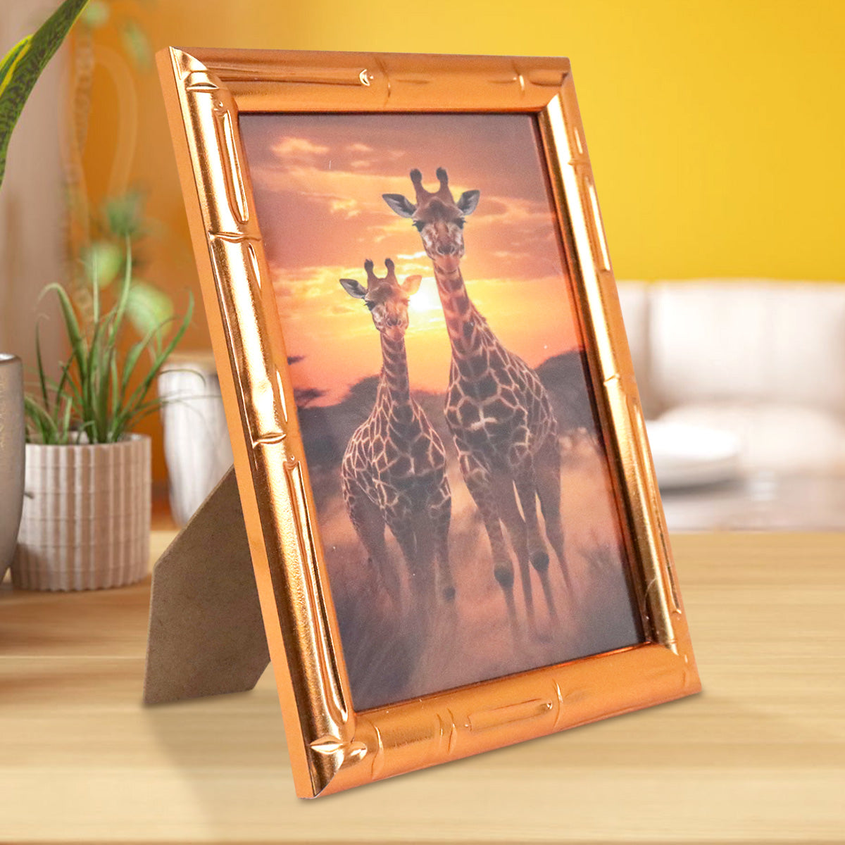 Portarretrato Jirafas, Color Cobre, 12x17cm