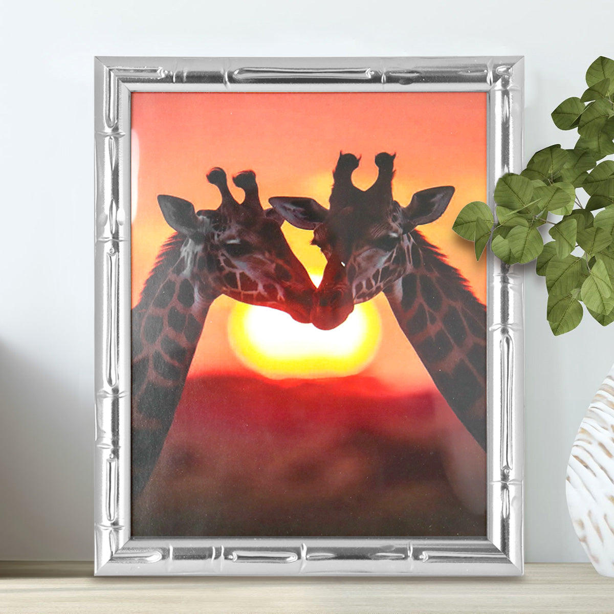 Portarretrato Jirafas, Color Plata, 20x25 cm
