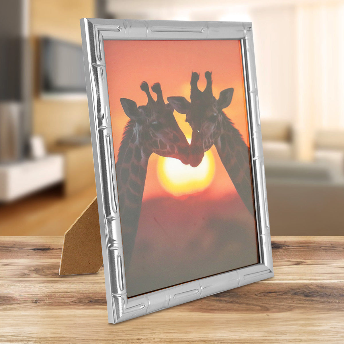 Portarretrato Jirafas, Color Plata, 20x25 cm