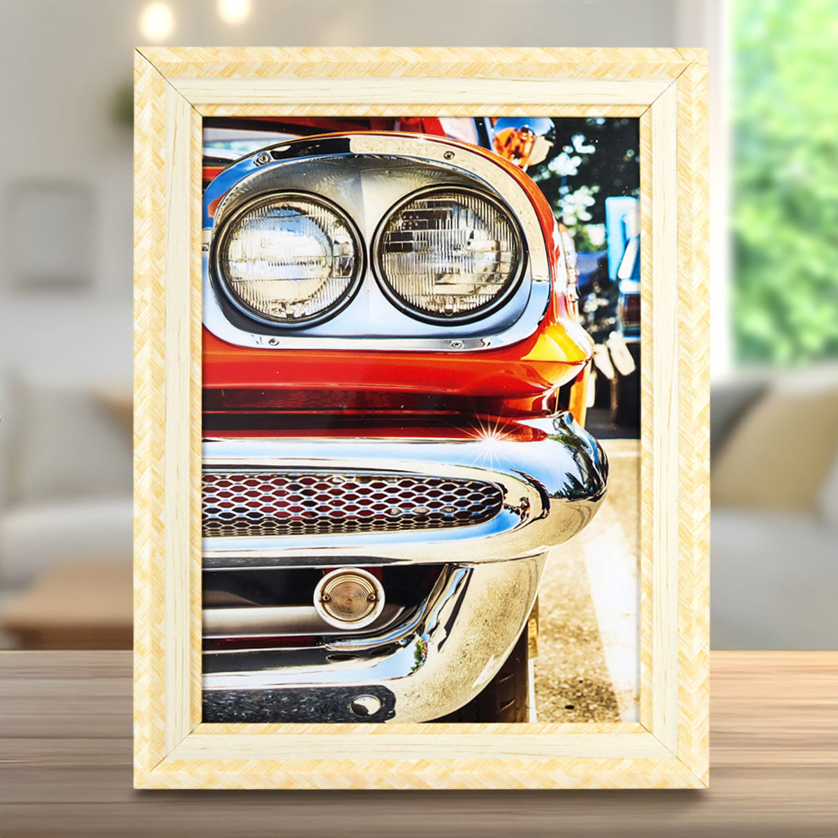 Portarretrato, Color Crema y Blanco, 12x17cm