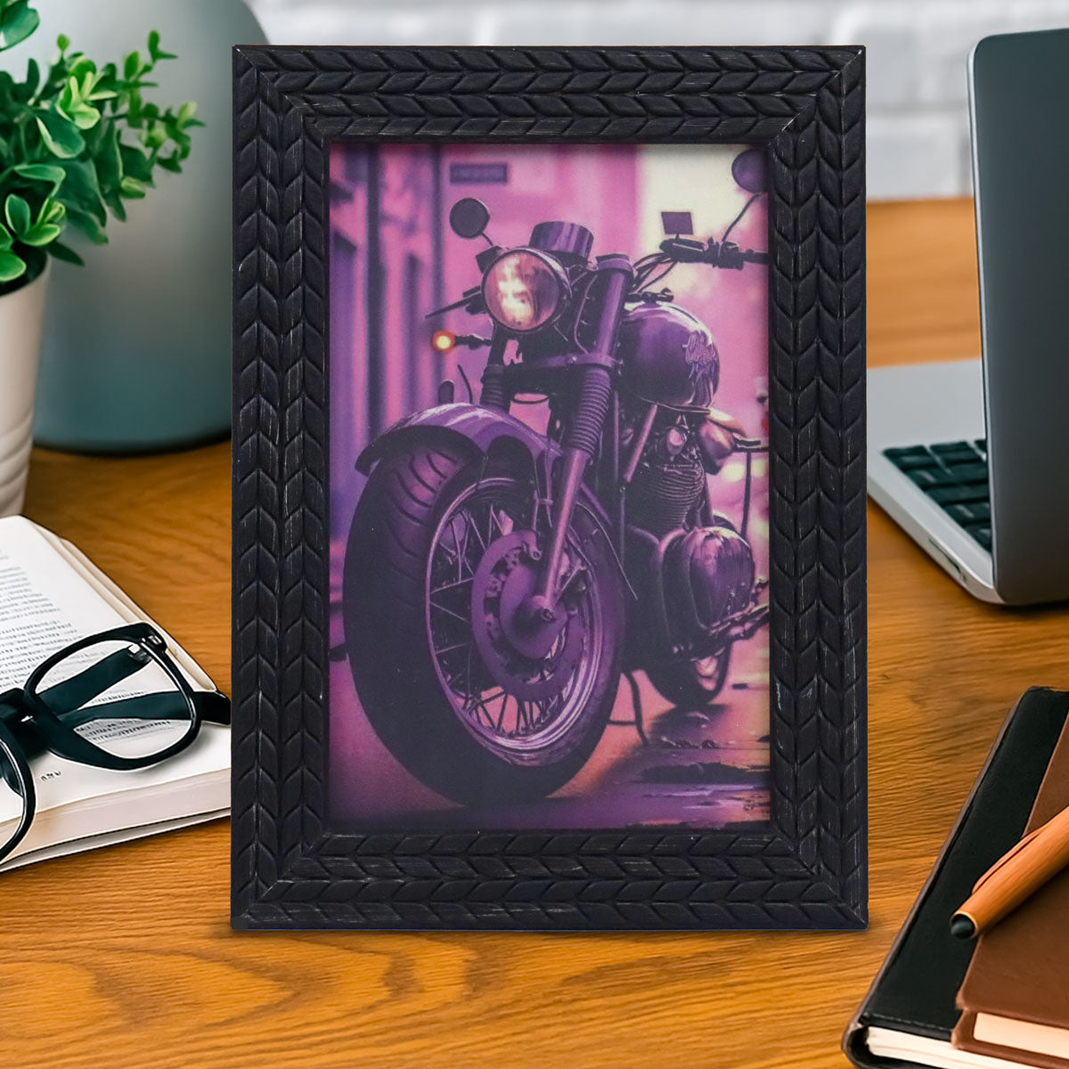 Portarretrato, Marco Trenzado, Color Negro, 10x15 cm