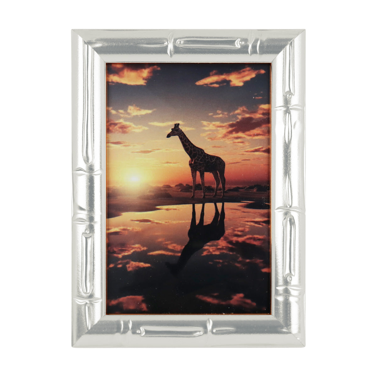 Portarretrato Jirafa, Color Plata, 10x15cm