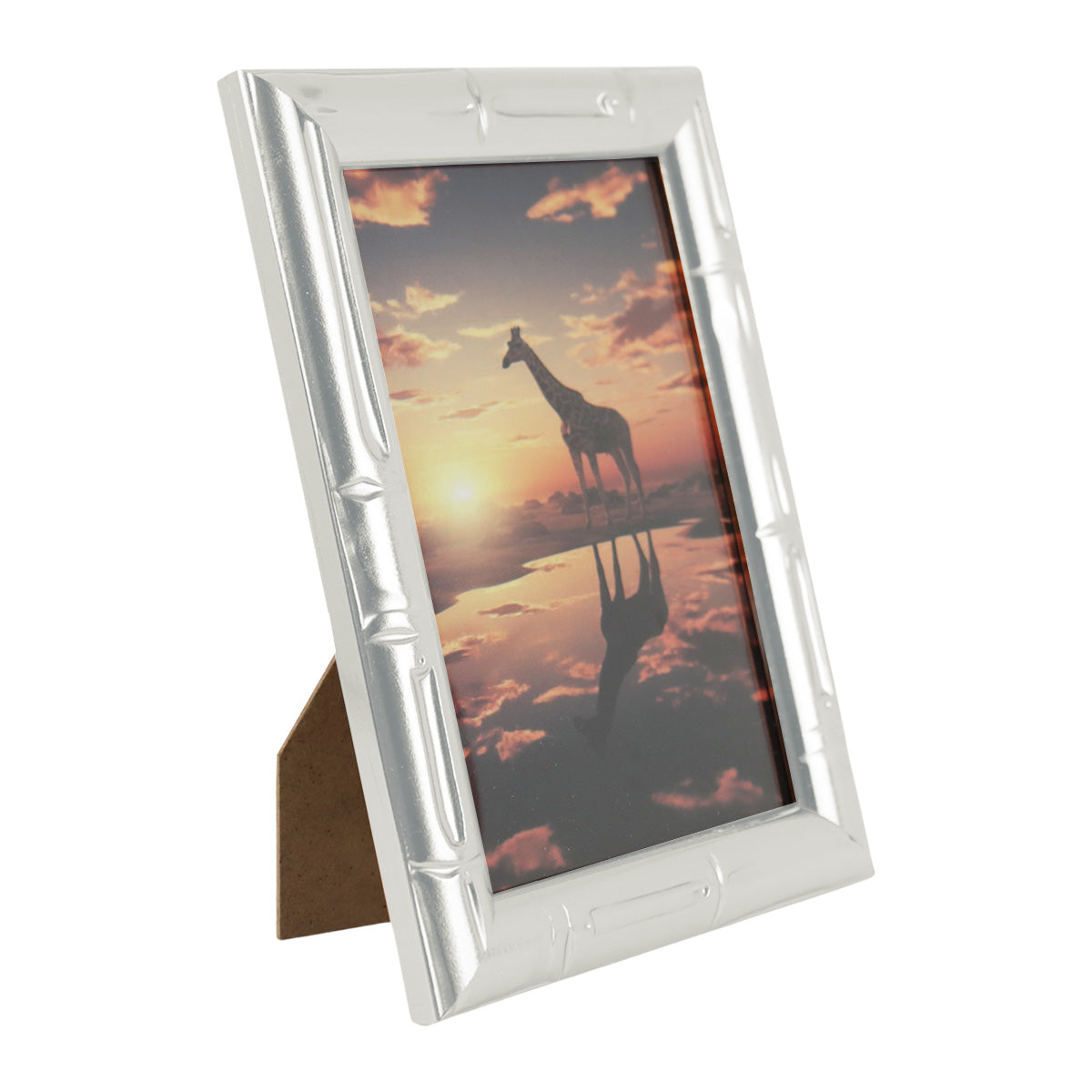 Portarretrato Jirafa, Color Plata, 10x15cm