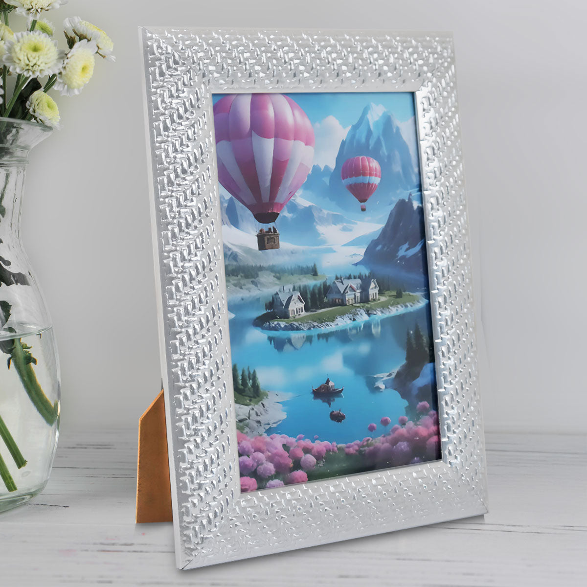 Portarretrato Globo, Color Plata, 10x15 cm