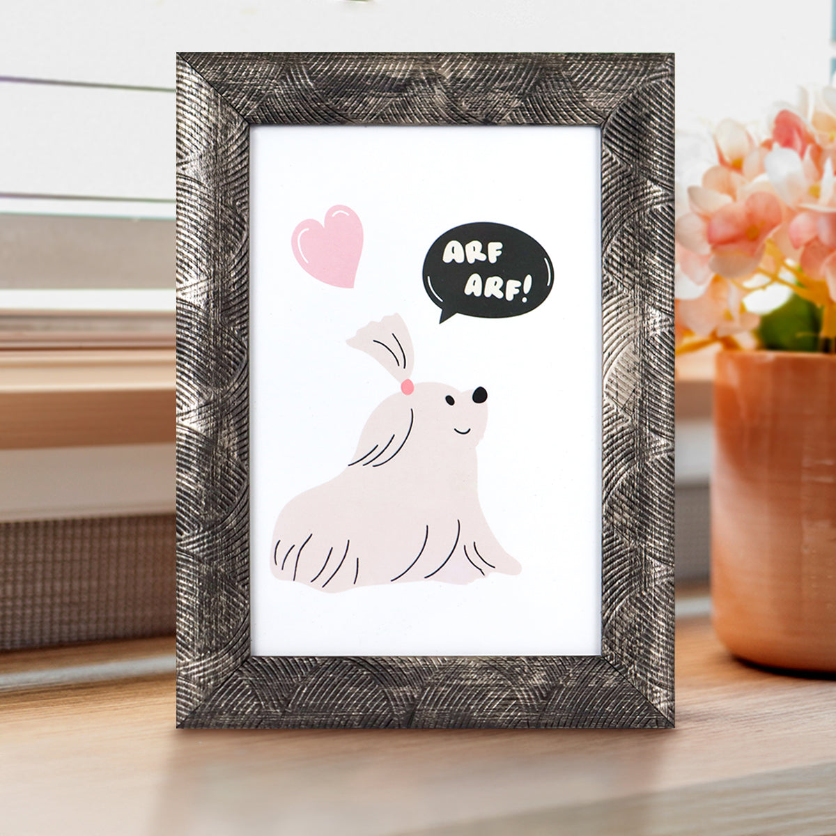 Portarretrato Texturizado, Color Gris, 10x15cm