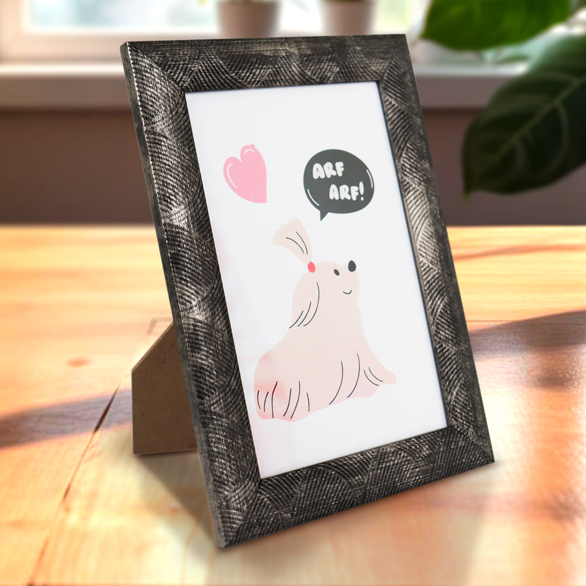 Portarretrato Texturizado, Color Gris, 10x15cm