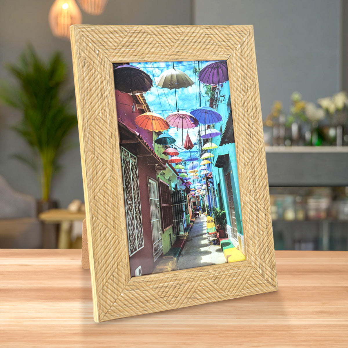 Portarretrato con Marco, Diseño Texturizado, Color Café, 10x15cm