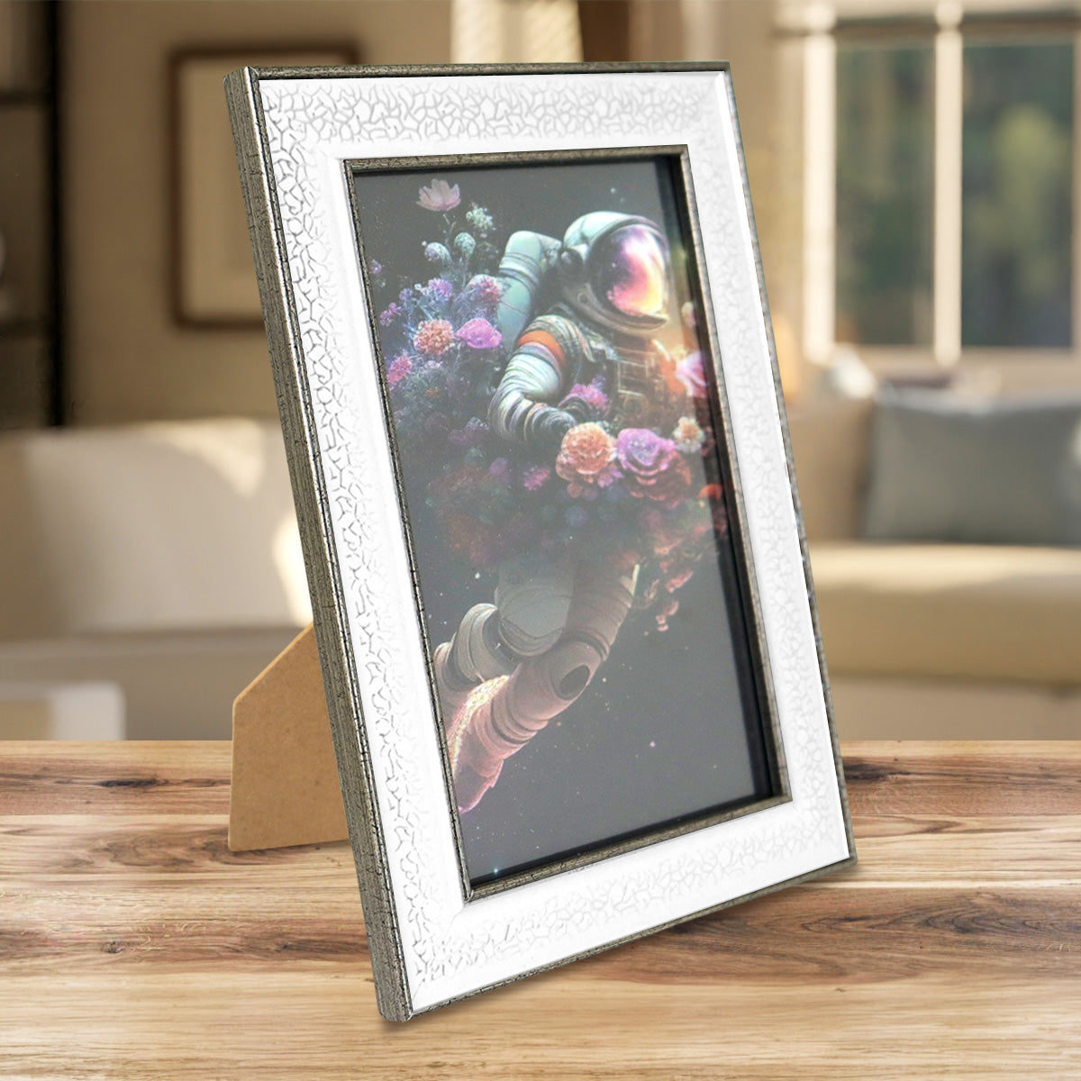 Portarretrato Astronauta, Color Blanco, 10x15 cm