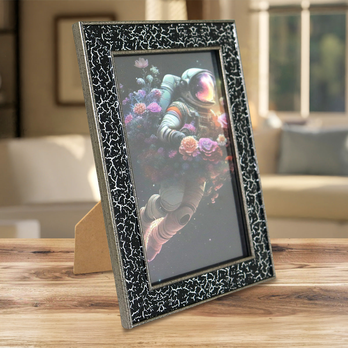 Portarretrato Astronauta, Color Negro, 10x15 cm