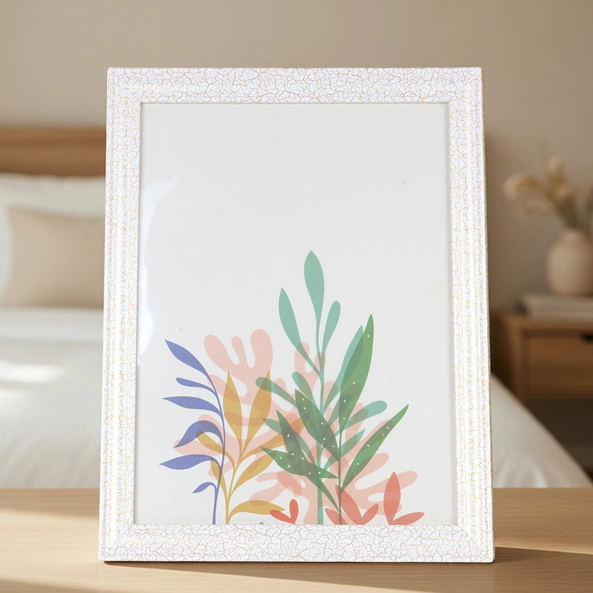 Portarretrato, Acuarela, Plantas, Color Blanco