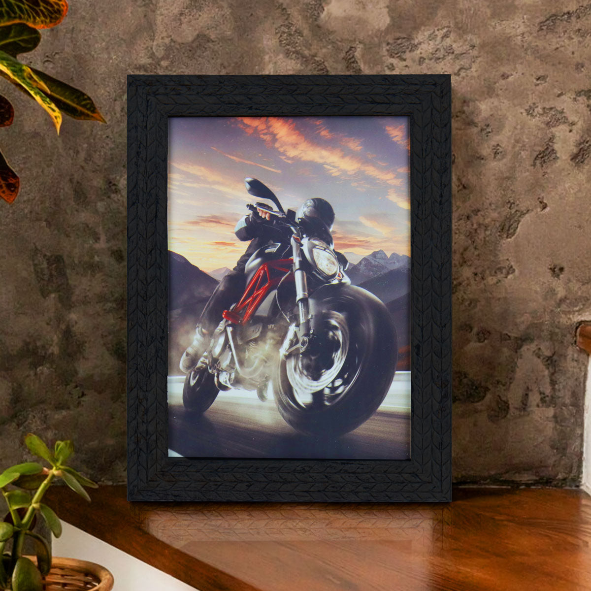 Portarretrato, Diseño Trenzado, Color Negro, 12x17cm