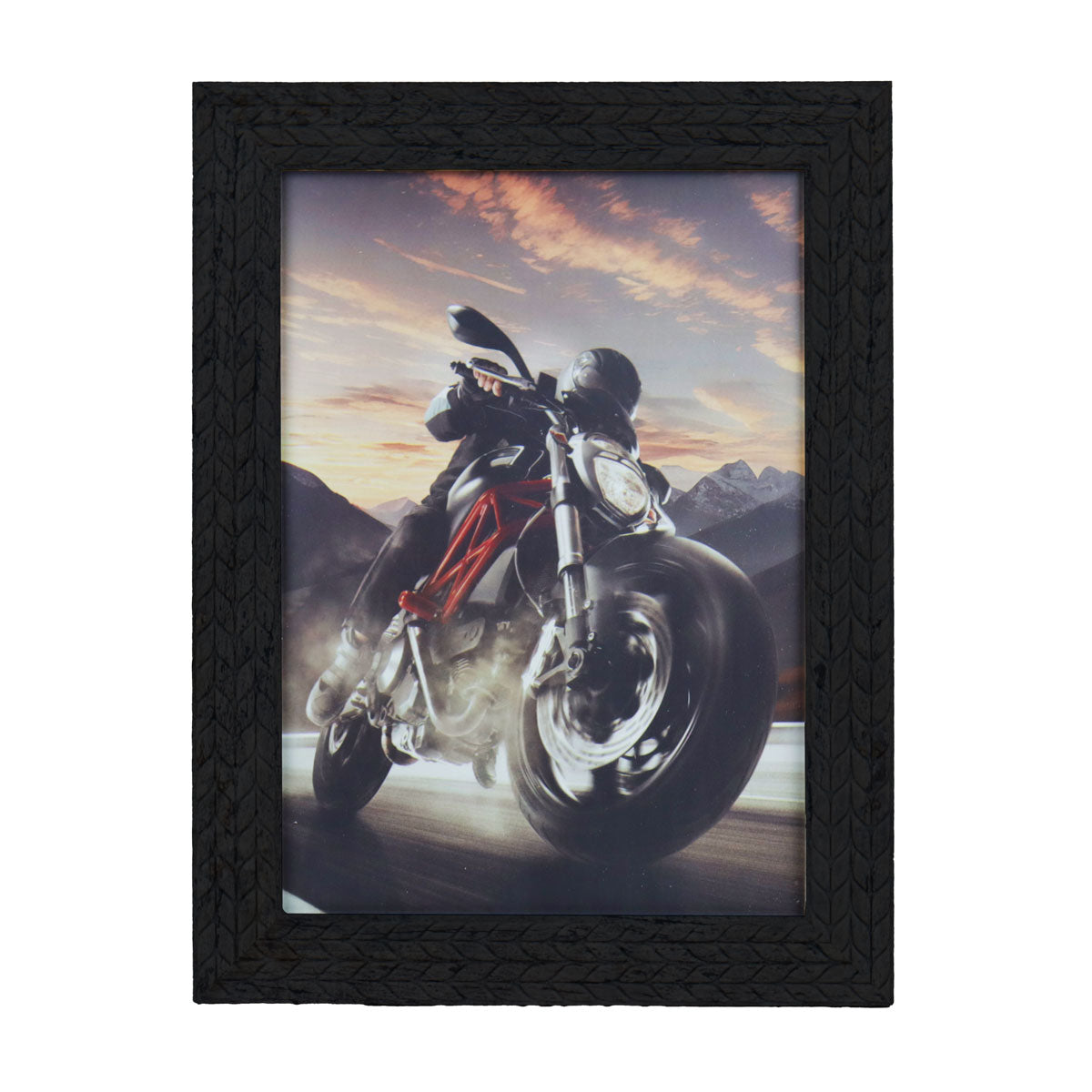 Portarretrato, Diseño Trenzado, Color Negro, 12x17cm