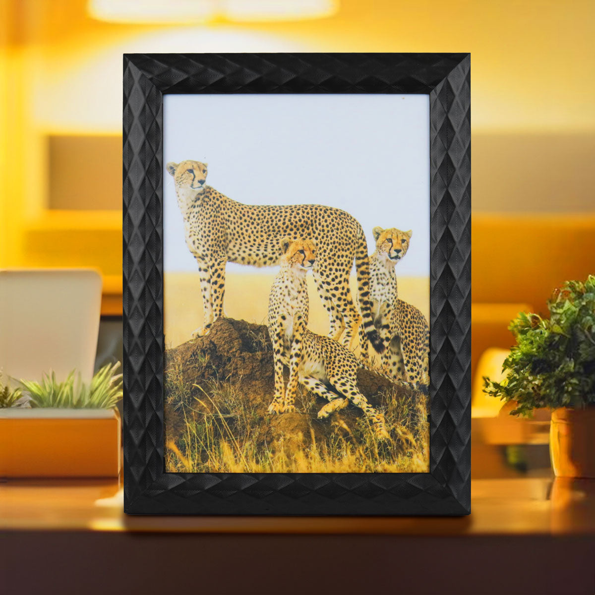 Portarretrato Textura Rombos, Color Negro, 12x17cm