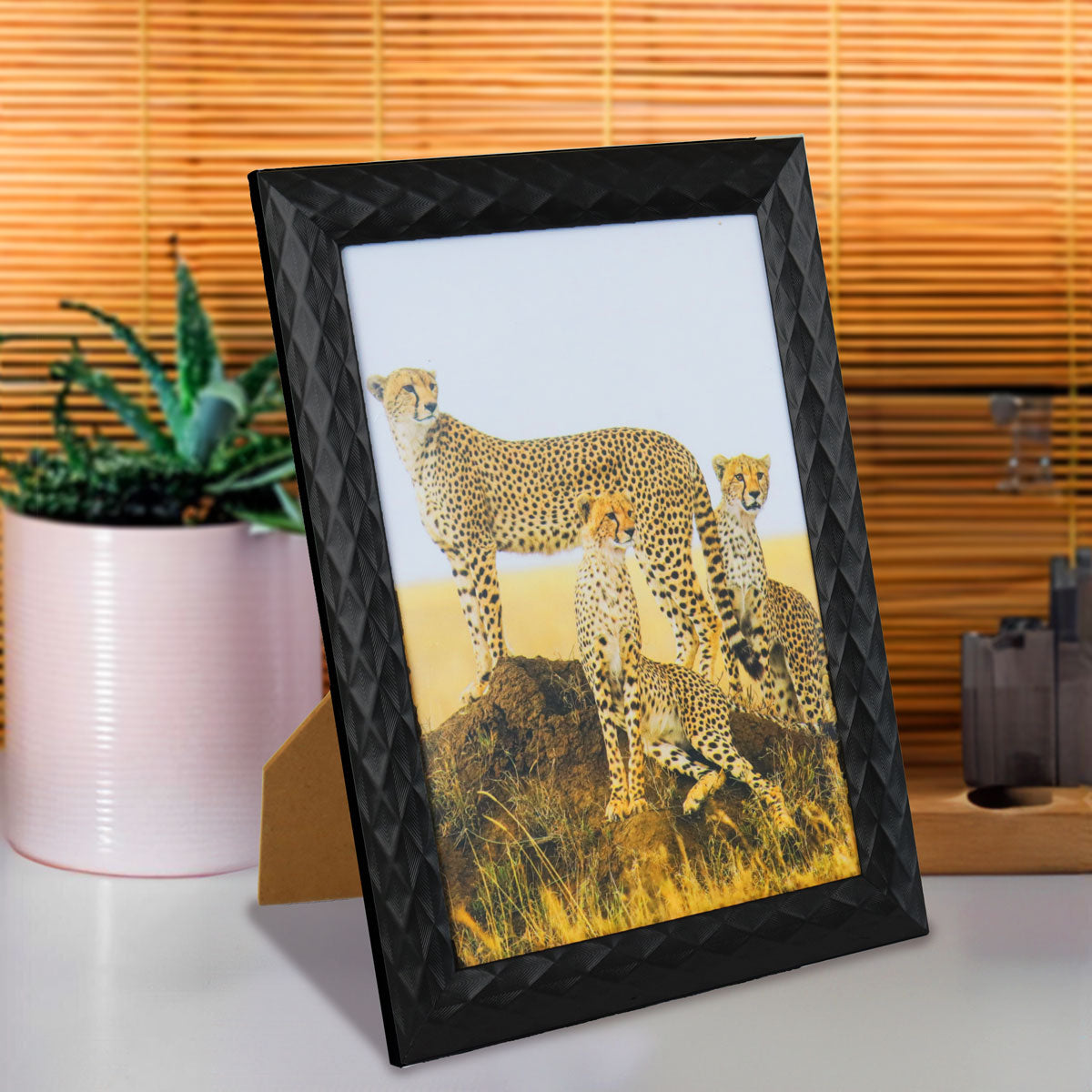 Portarretrato Textura Rombos, Color Negro, 12x17cm