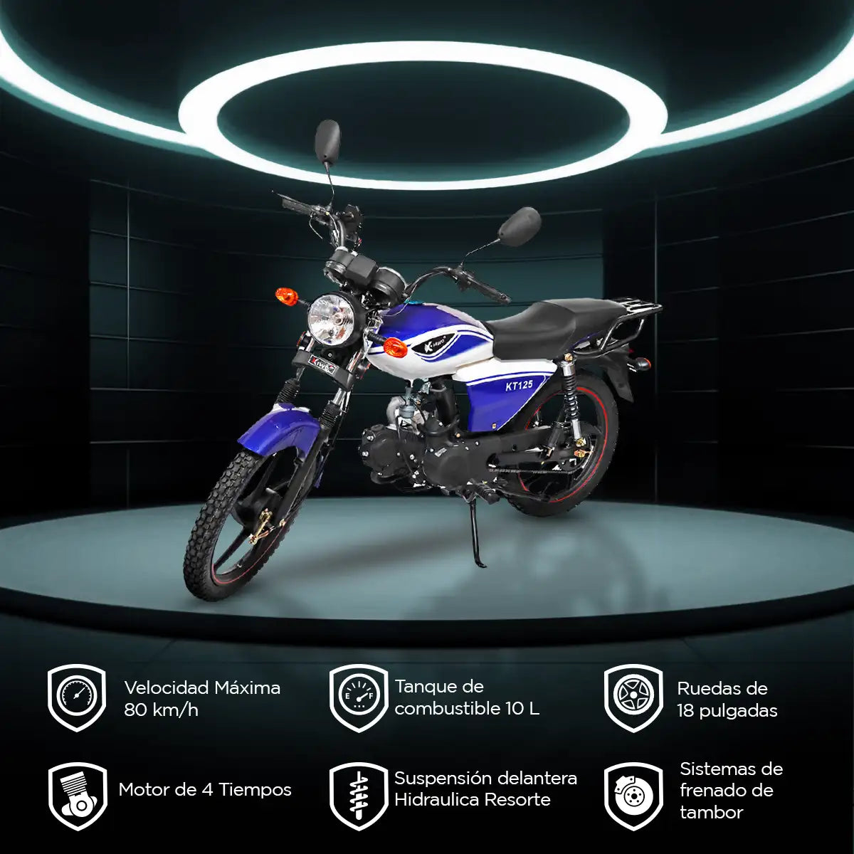 Motocicleta Kiwo KT-125L, color Azul