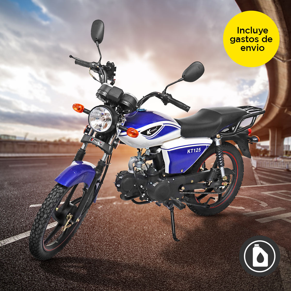 Motocicleta Kiwo KT-125L, color Azul