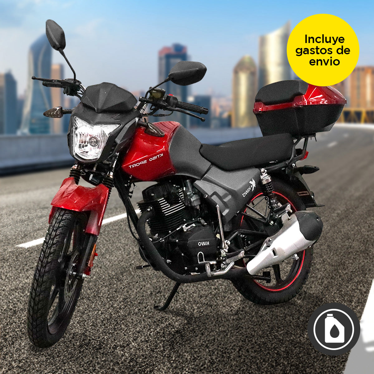 Motocicleta Kiwo, Color Rojo, KT150 Sport, 2025