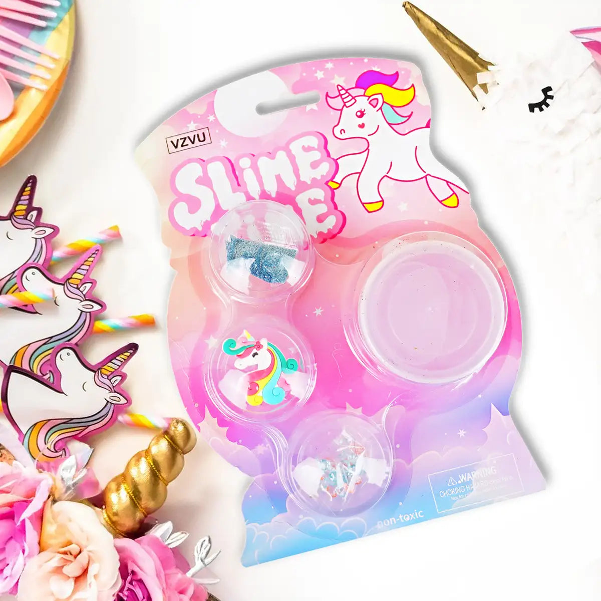 Slime, Unicornio, 4 pzas