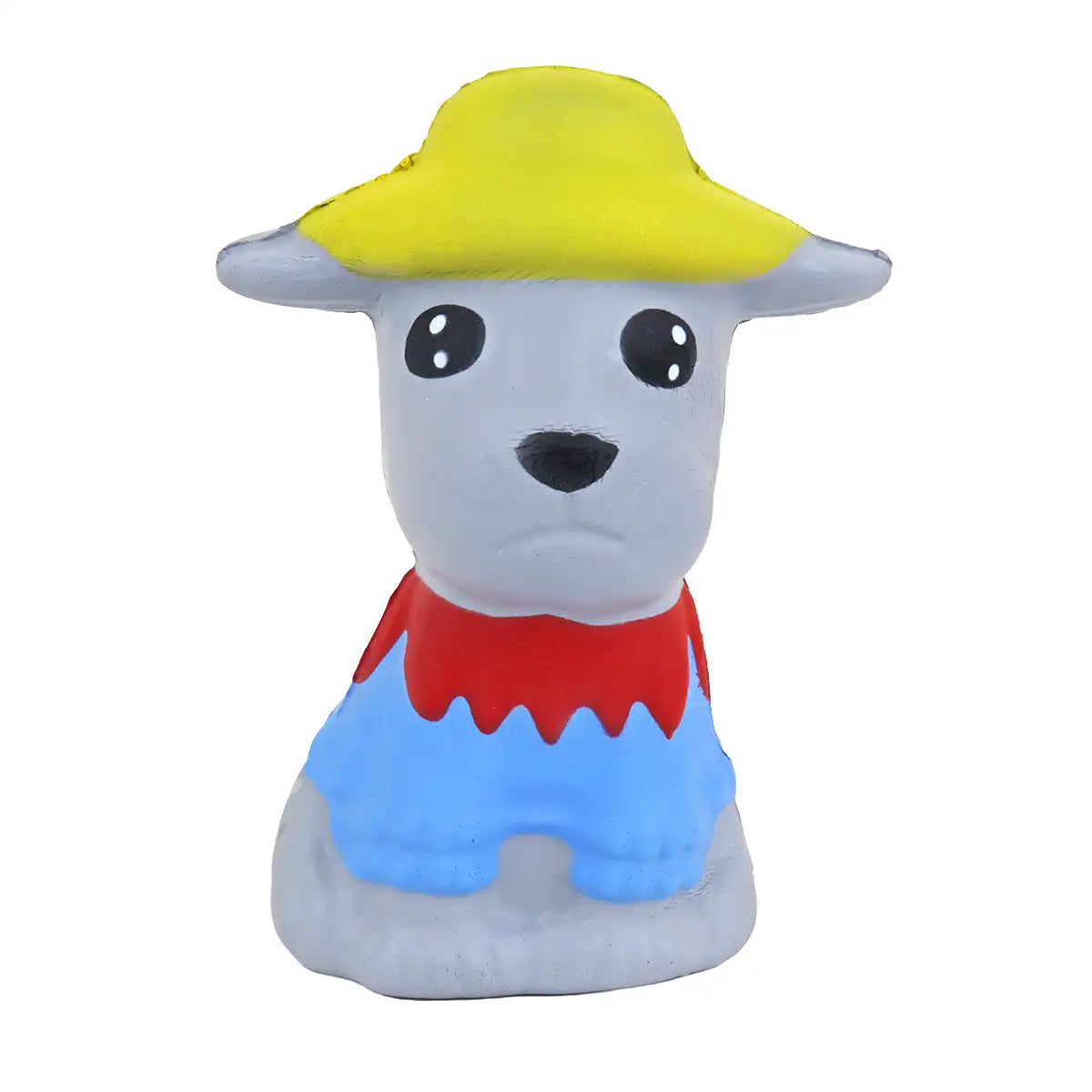Squishy Antiestrés, Perrito con Sombrero, Color Gris