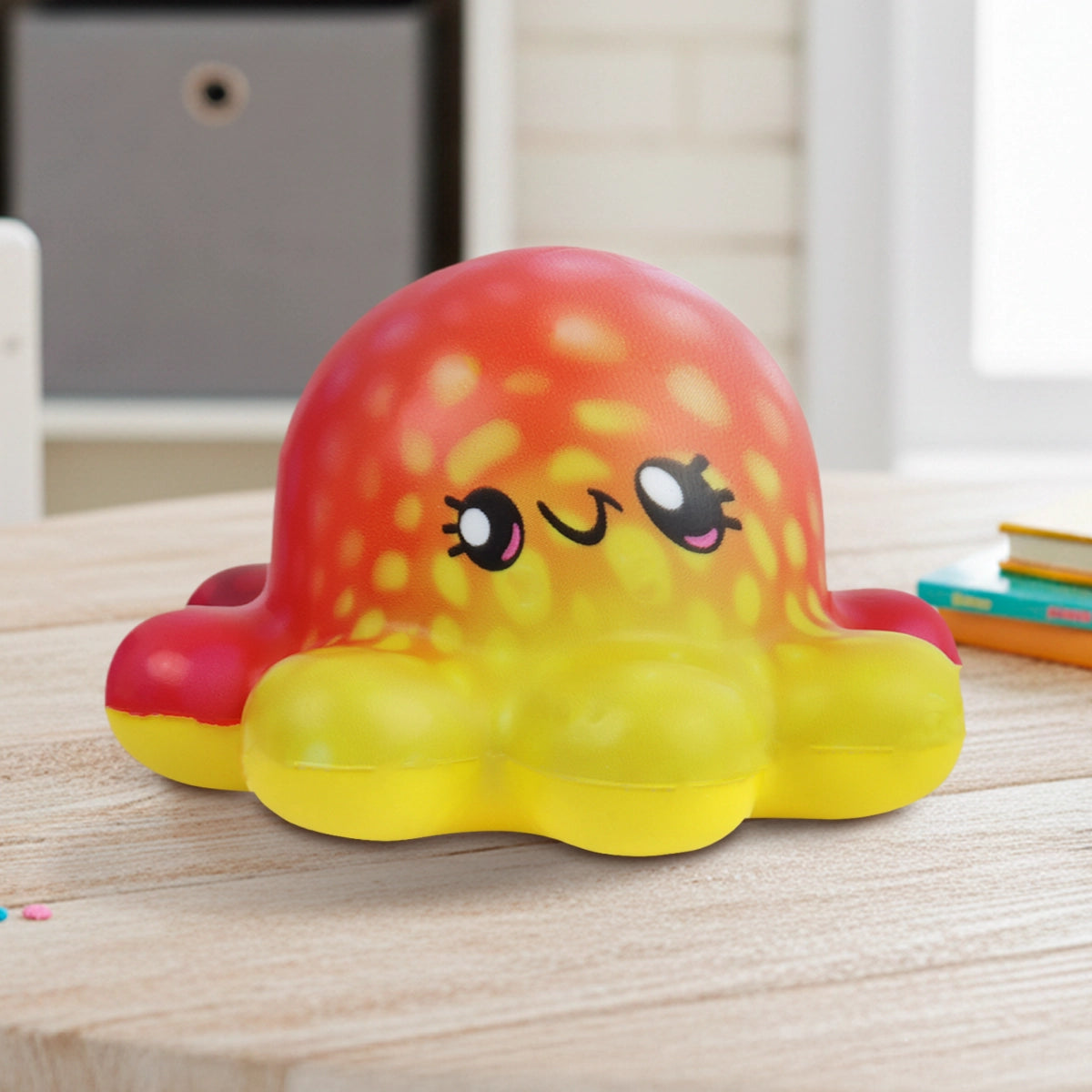 Squishy Antiestrés, Pulpo, Color Amarillo y Rosa