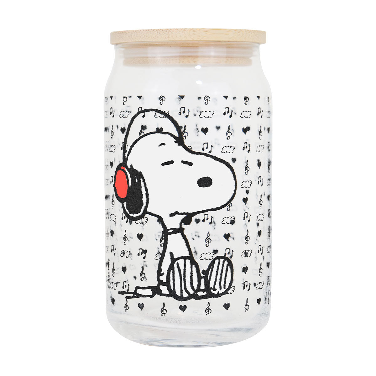 Vaso Cristal con Tapa, Snoopy, 500 ml