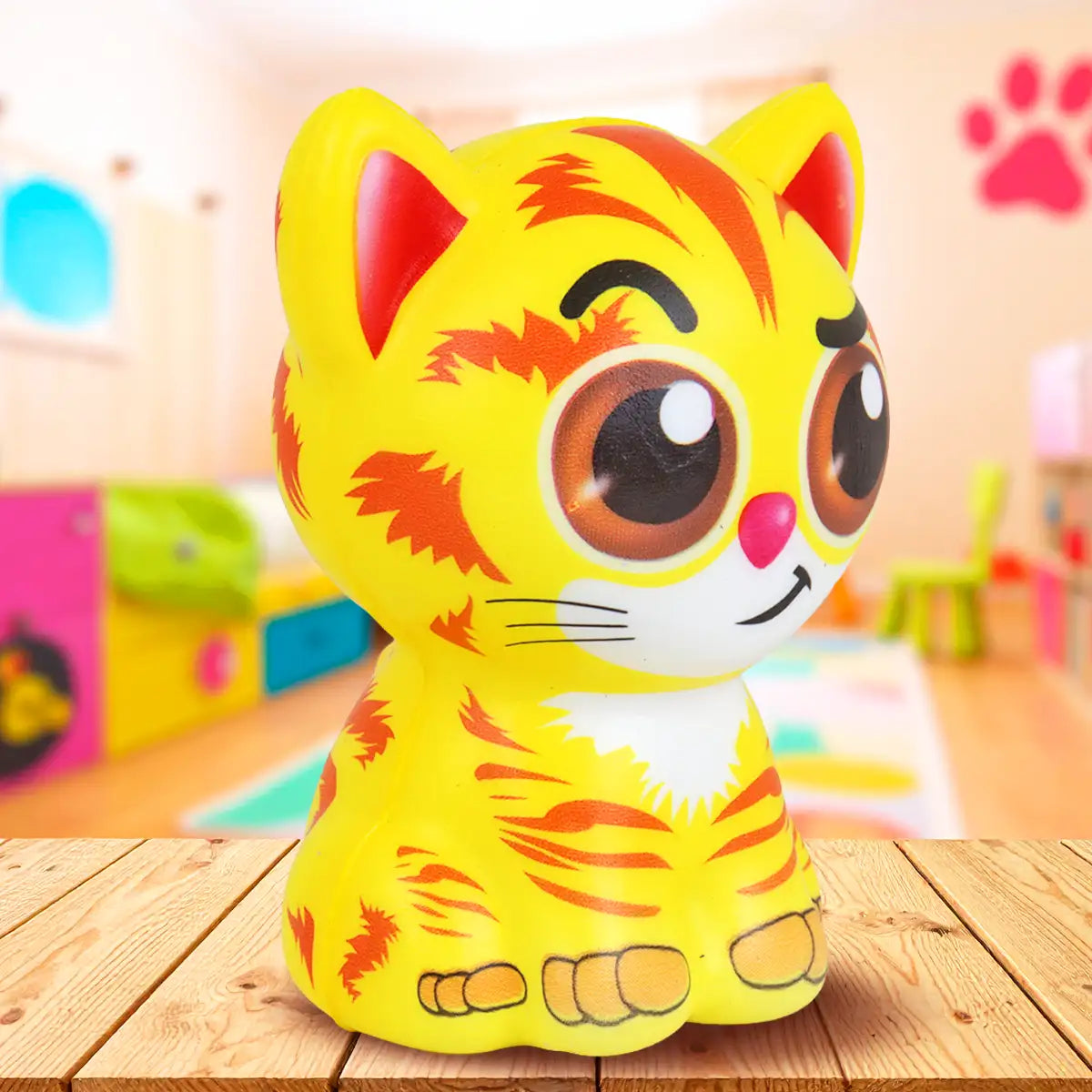 Squishy Antiestrés, Gatito, Color Amarillo