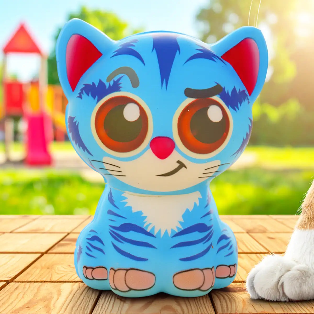 Squishy Antiestrés, Gatito, Color Azul
