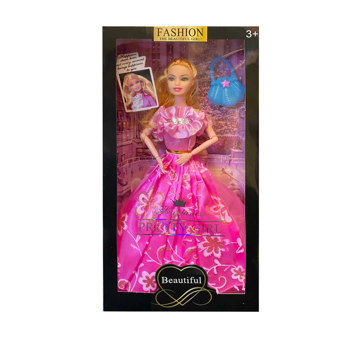 Muñeca Fashion con Vestido Rosa