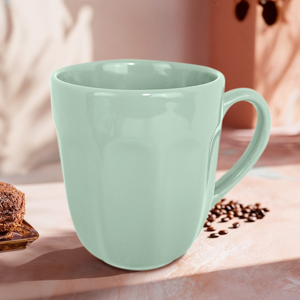 Taza de Cerámica, Color Verde Pastel