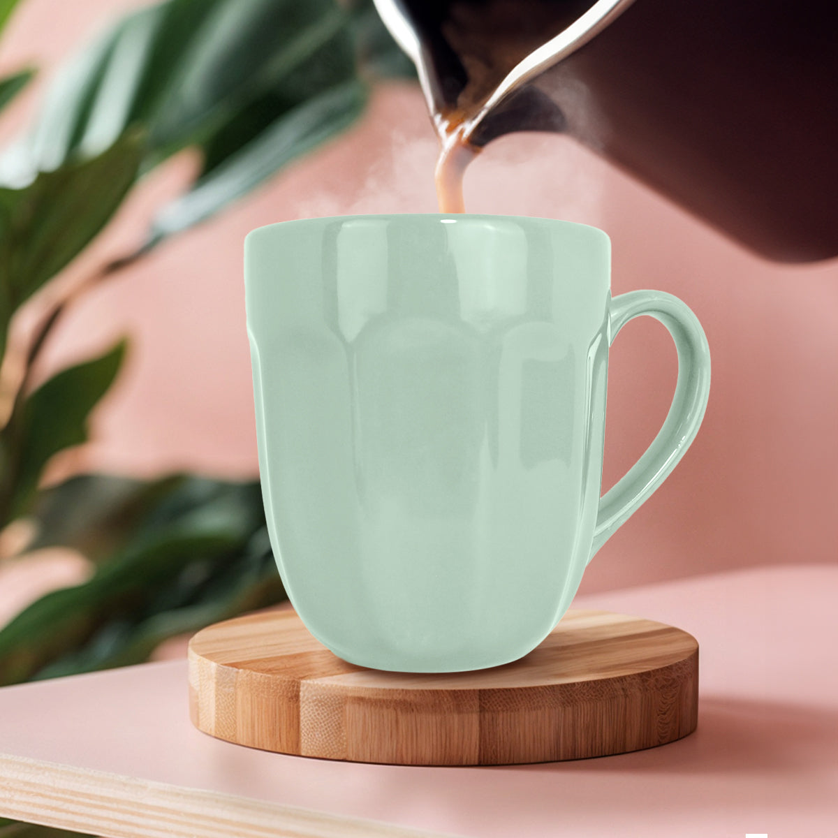 Taza de Cerámica, Color Verde Pastel