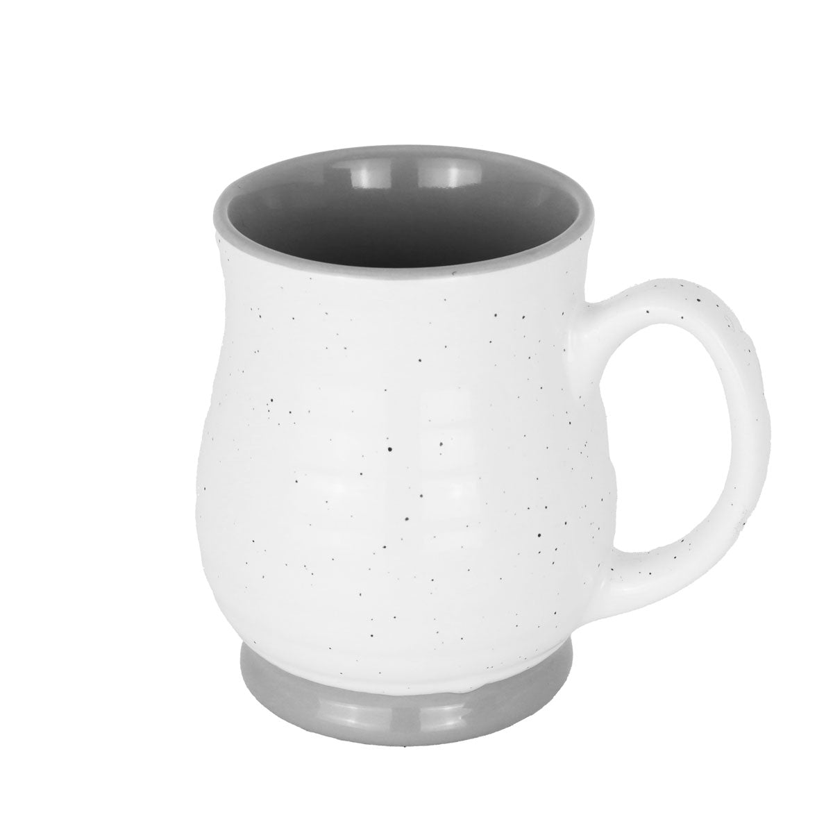 Taza de Cerámica Blanca con Interior Gris