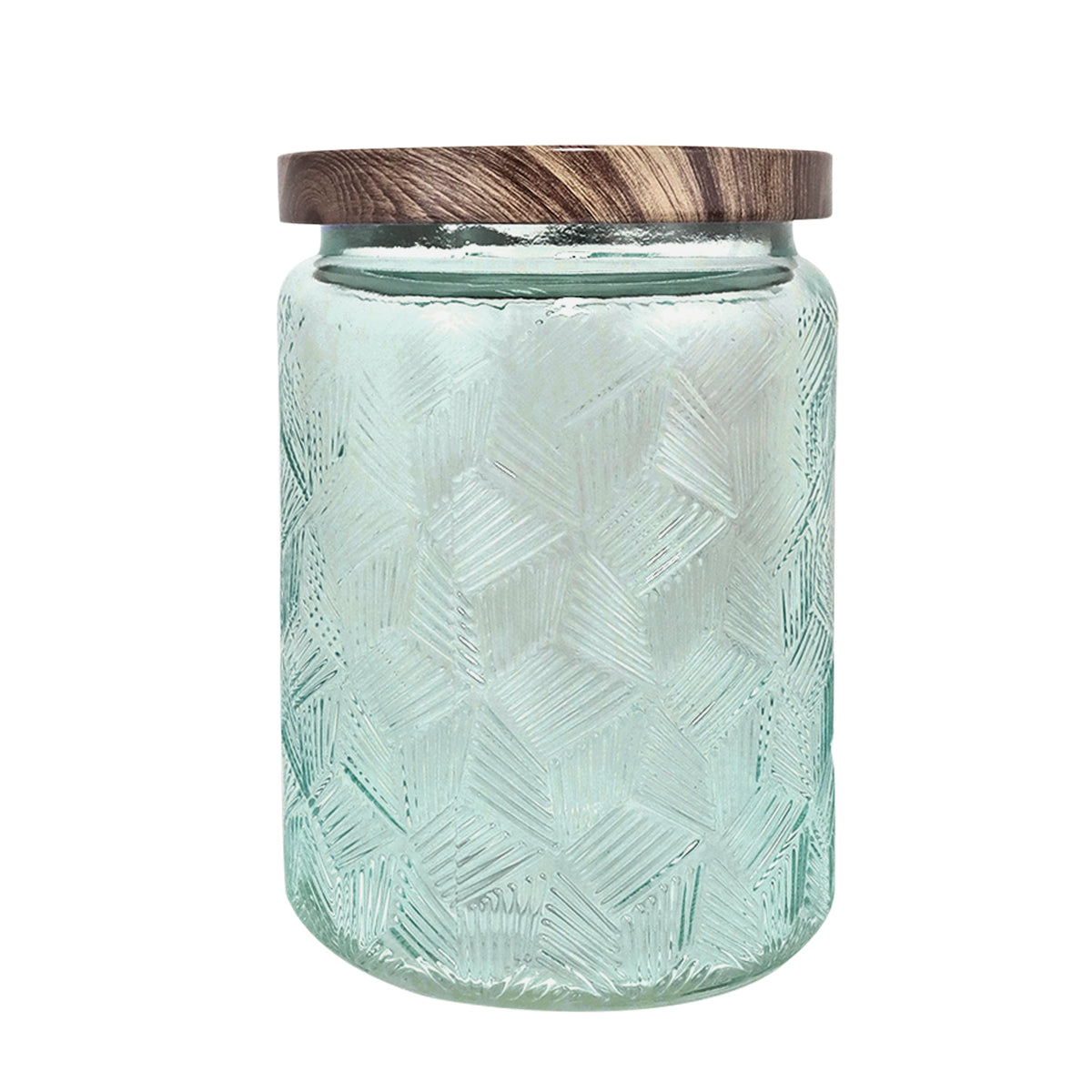 Frasco de Vidrio Texturizado con Tapa, Capacidad 700 ml