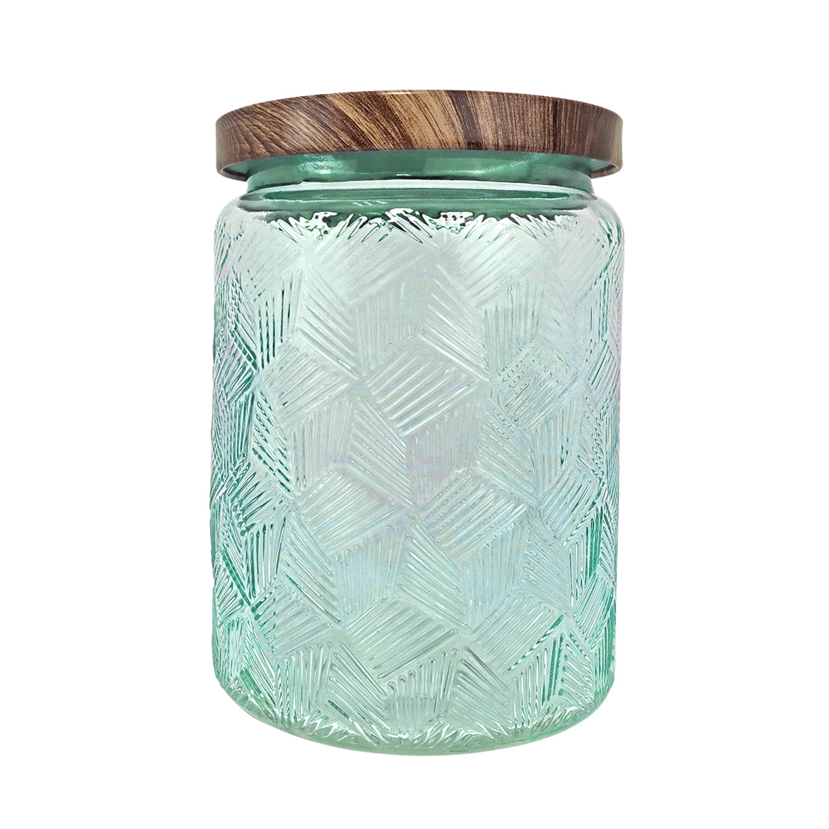 Frasco de Vidrio Texturizado con Tapa, Capacidad 700 ml