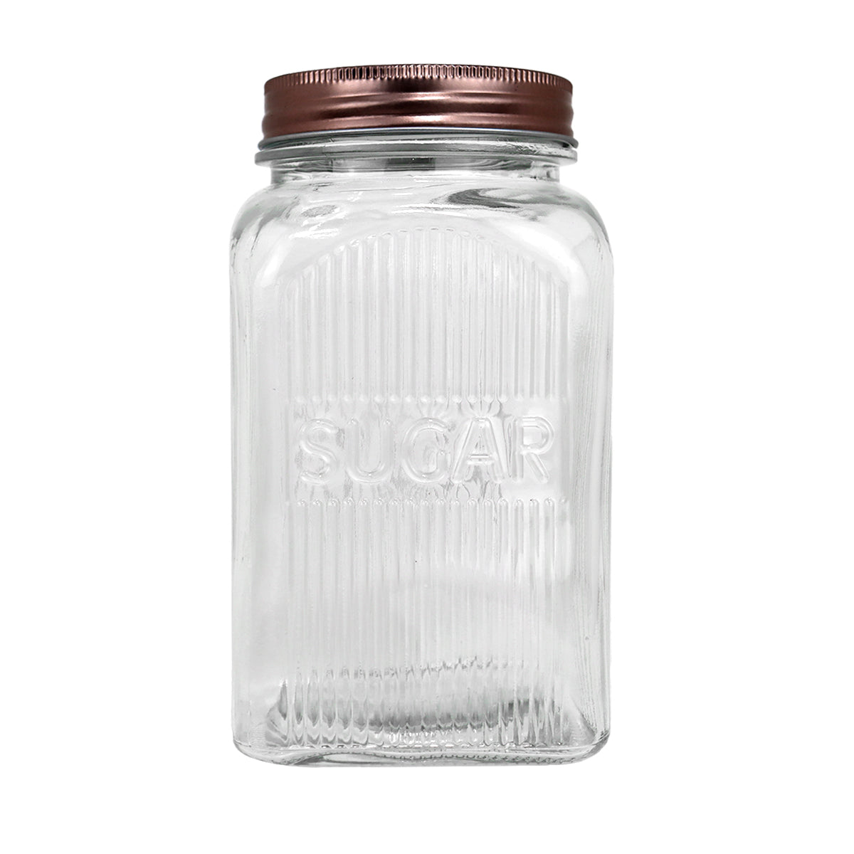 Frasco de Vidrio con Tapa, Texto "Sugar", Capacidad 1200 ml