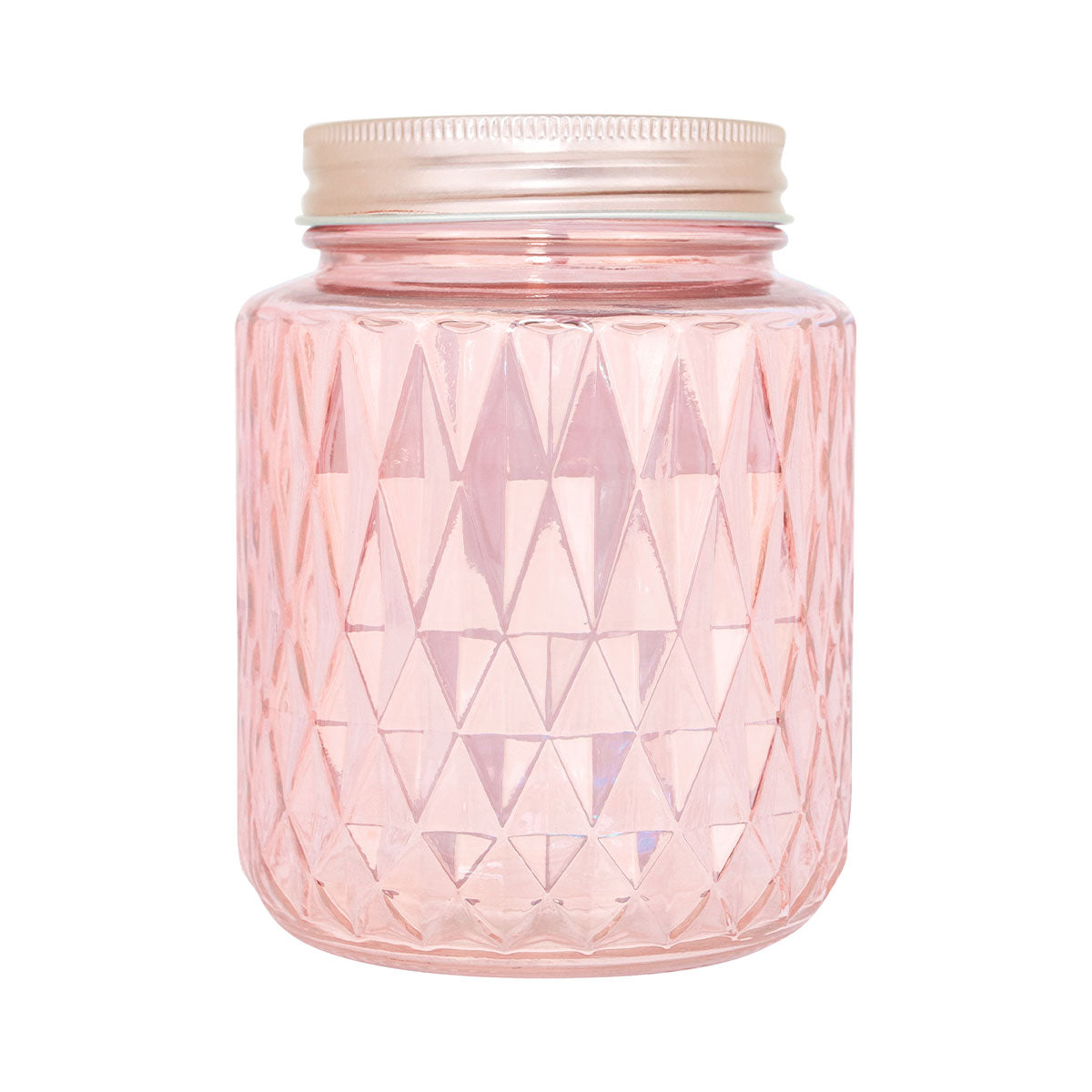 Frasco de Vidrio Diseño Rombos con Tapa, Capacidad 1000 ml