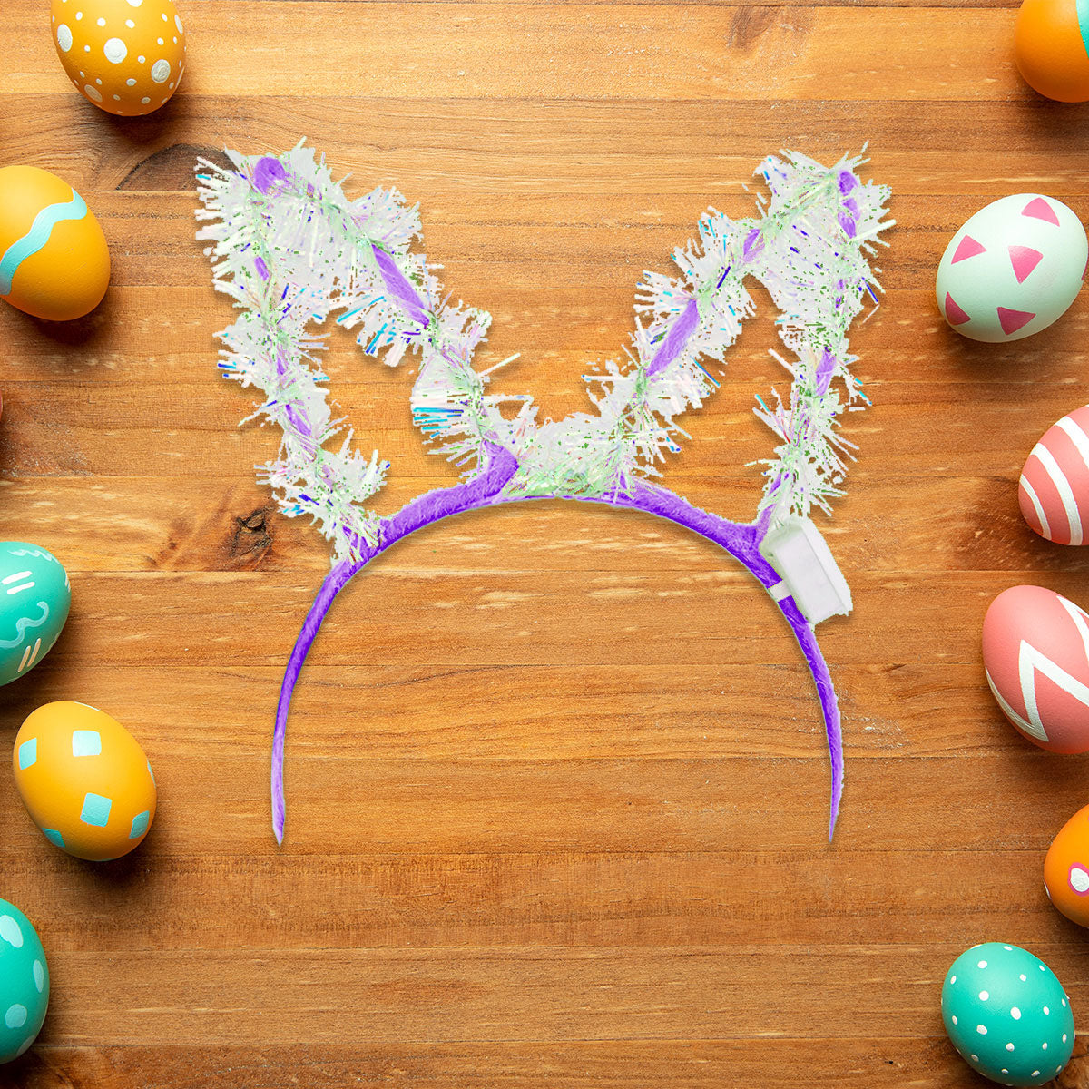 Diadema con Orejas de Conejo LED, Color Morado