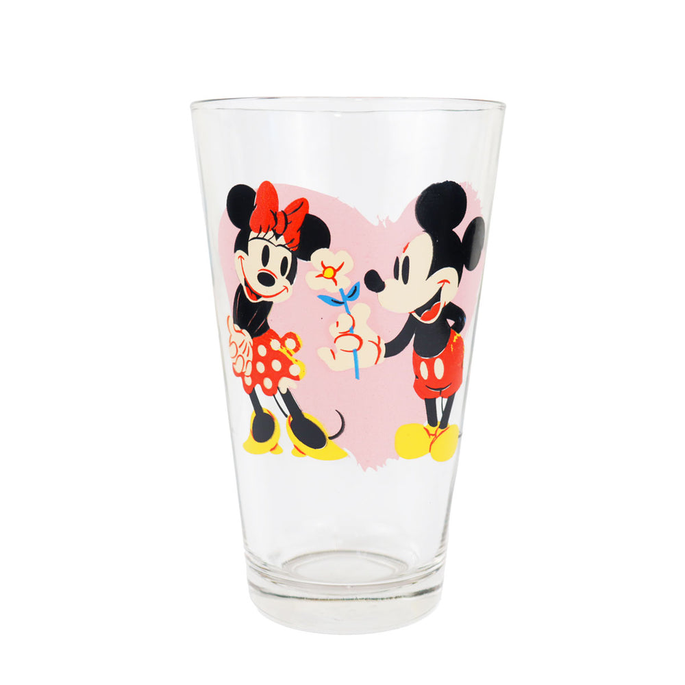 Vaso Cristal Transparente, Diseño Mickey & Minnie, 414 ml