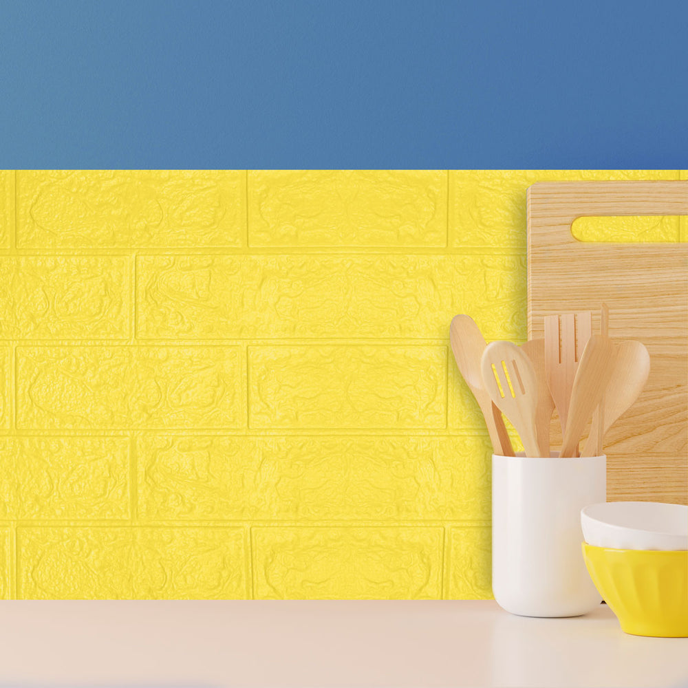 Muro Adhesivo para Interiores, Color Amarillo, 70x77 cm