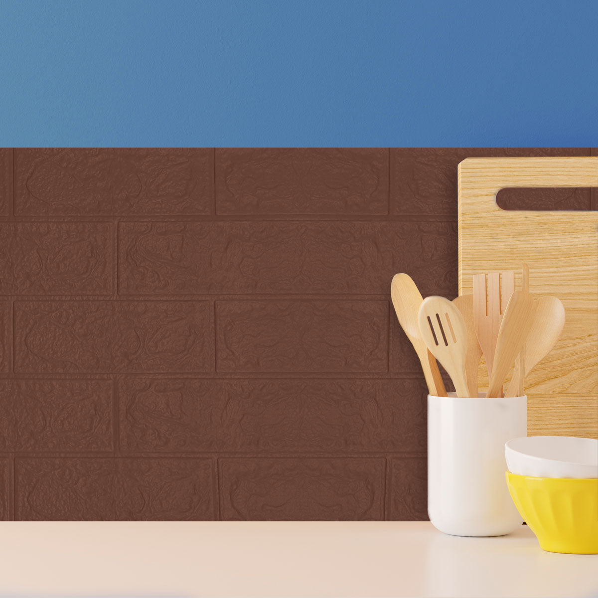 Muro Adhesivo para Interiores, Color Café, 70x77 cm