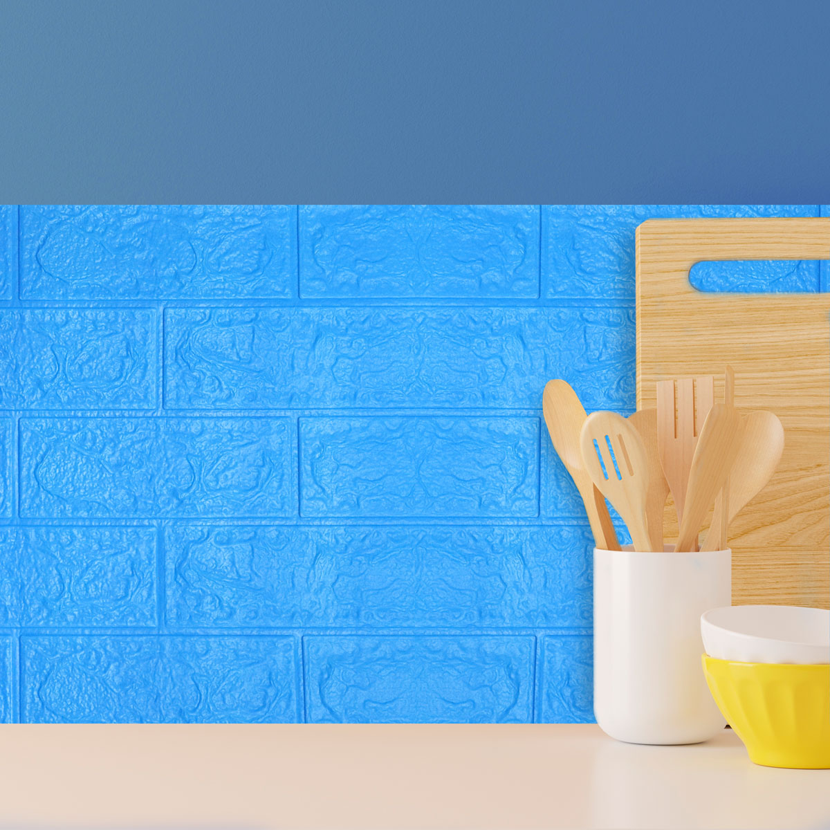 Muro Adhesivo para Interiores, Color Azul, 70x77 cm