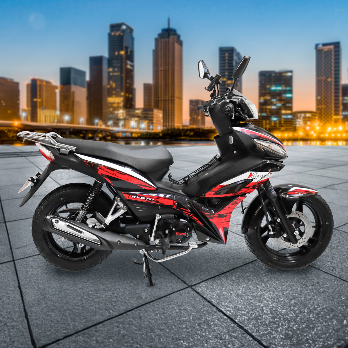 Motocicleta Kiwo Kyoto 125 2025, Color Rojo