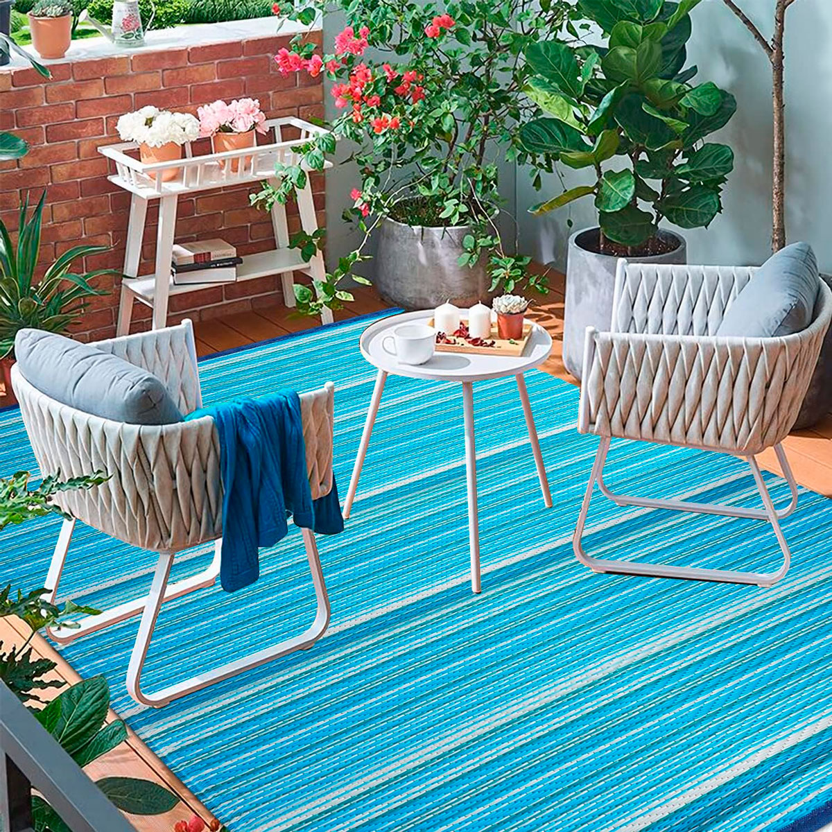 Tapete color Azul Turquesa para Exteriores