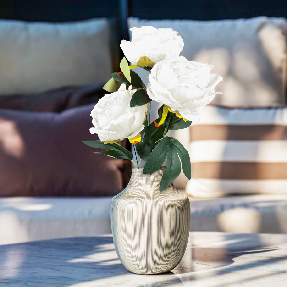 Rosas Artificiales, Color Blanco