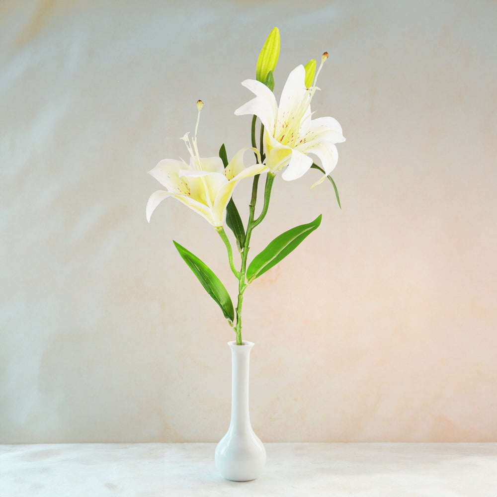 Flores Artificiales, Lirio, Color Blanco