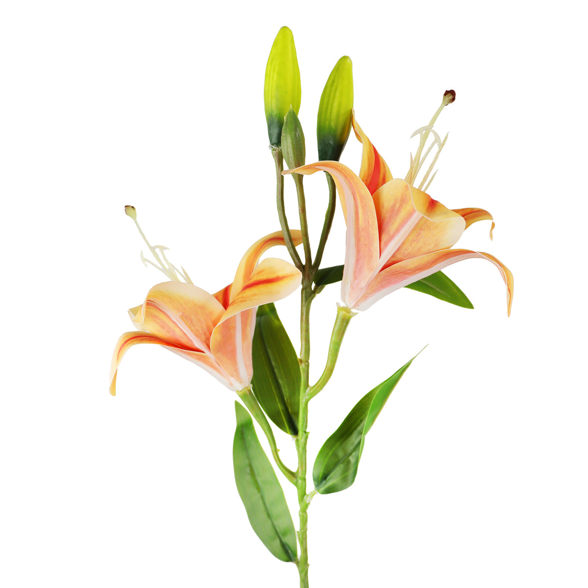 Flores Artificiales, Lirio, Color Durazno